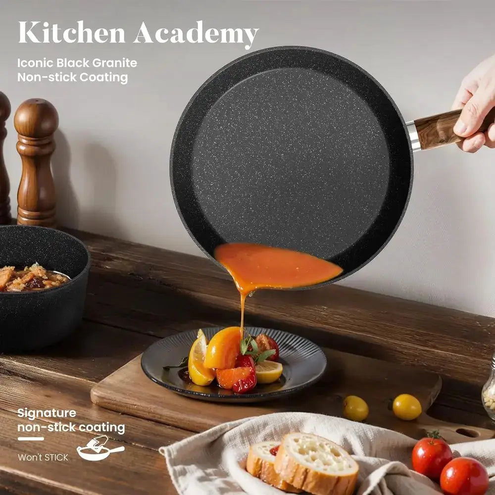 12-Piece Black Non-Stick Pots and Pans Set, Kitchen Induction Cookware, Premium Nonstick Cooking Set from PriceLows™