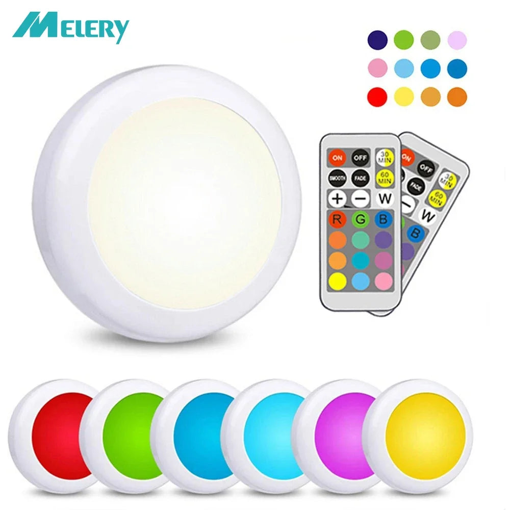 LED Night Light | AAA Battery Powered | Dimmable Multicolor | Adhesive Sticker