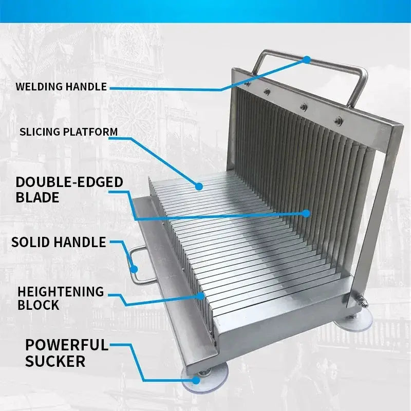 Manual Food Slicer | Stainless Steel | Double Blade | 6mm 8mm 11mm