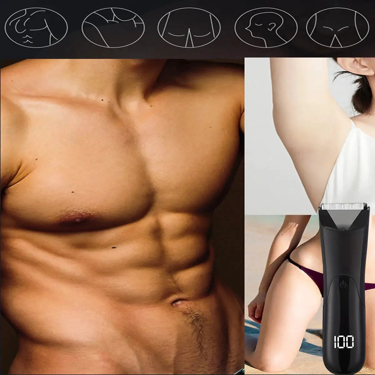 Men's Body Hair Trimmer | Wet and Dry | Fast Charging | Adjustable Length
