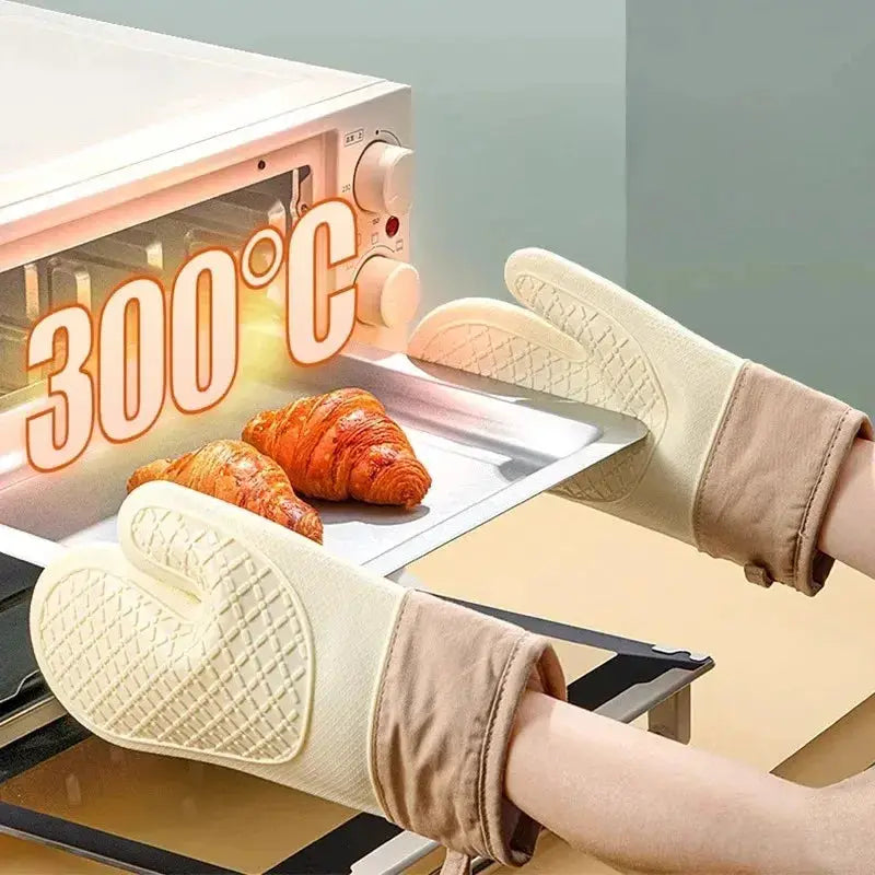 Silicone Oven Gloves | Heat Resistant Double Layer | Anti Slip Grip | 1 Piece