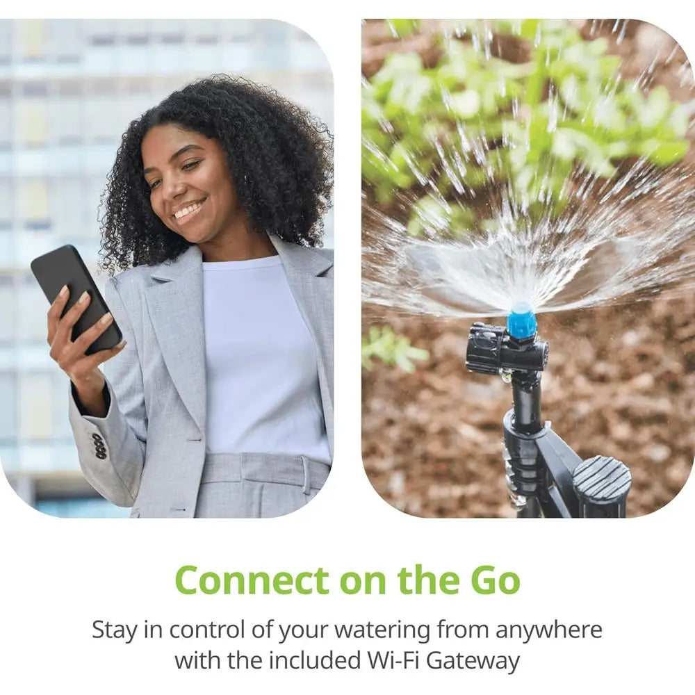 Smart Water Sprinkler Timer, Hose-End Controller for Garden Irrigation, App Control via 2.4 GHz, Compatible with GHT, Gray from PriceLows™