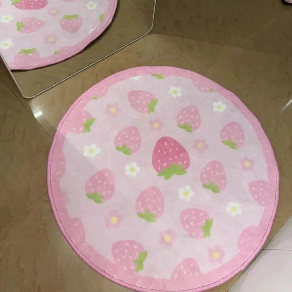 VIKAMA Strawberry Rug, Ultra-Soft Non-Slip Mat for Bedroom Children's Wardrobes, Absorbent and Machine-Washable Home Decor Rug from PriceLows™