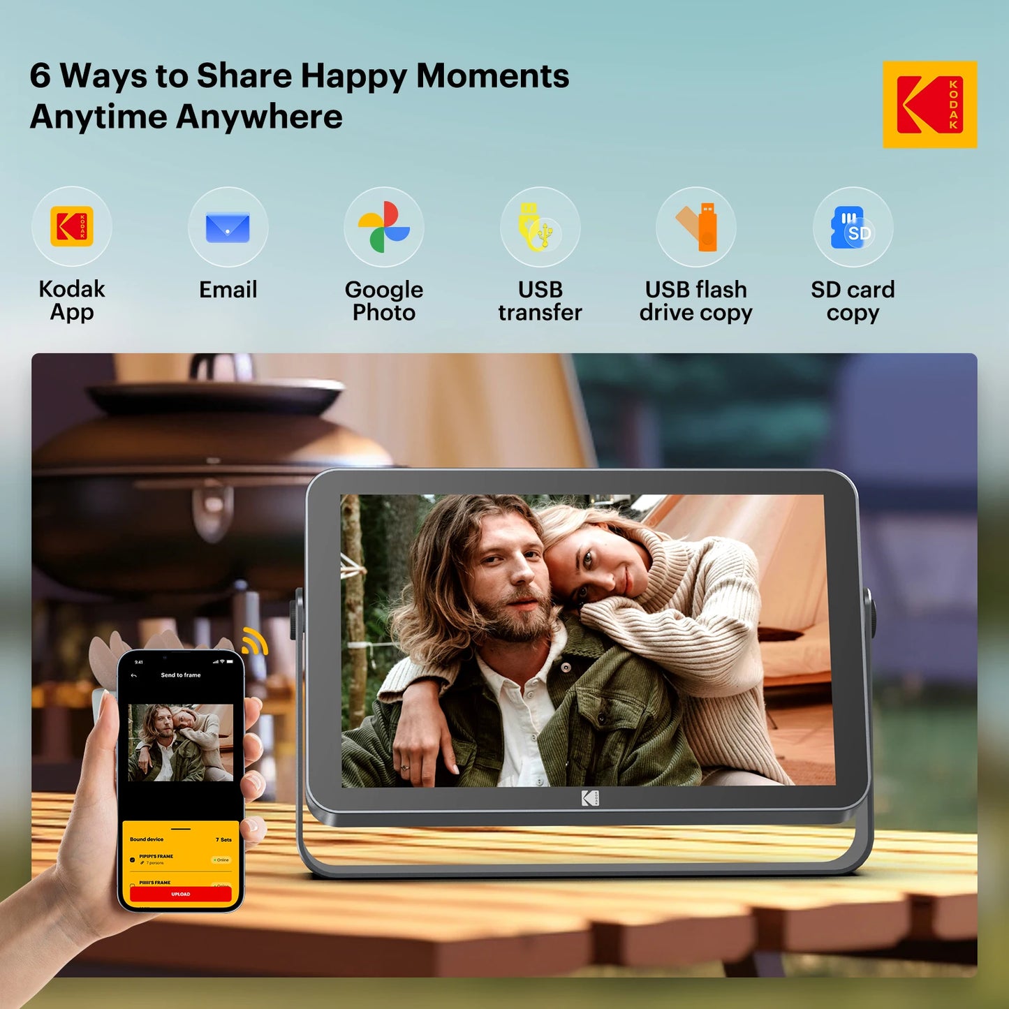 Kodak Digital Photo Frame | 10 Inch Display | WiFi Enabled | 32GB Storage