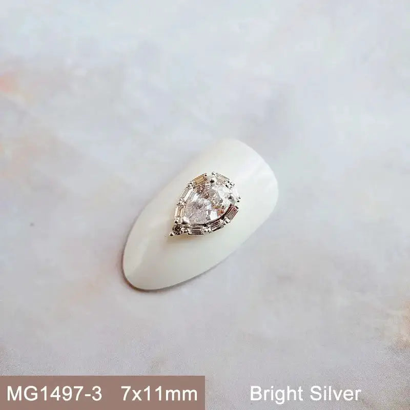 10pcs Pink Black Blue Oval Drop Round Zircon Bright Silver Nails Jewelry Decorations Nail Art Accessories Charms Parts Supplies from PriceLows™