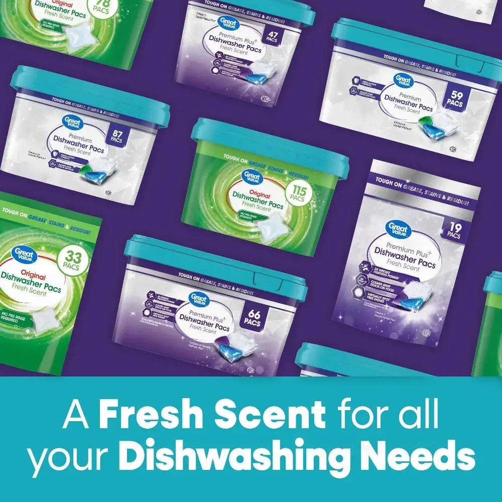 Automatic Dishwasher Pacs | Fresh Scent | Deep Clean | 47 Count