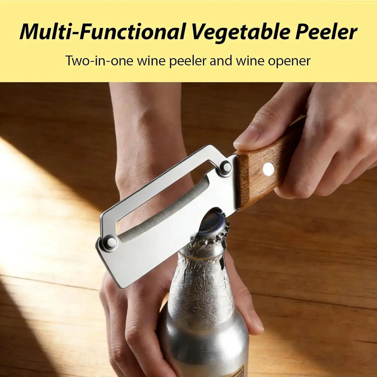 2pcs Multi-Functional Vegetable Peeler for Kitchen,Upgrade 2 in 1multifunctional Vegetable Peeler,Multi Functional Vegetable Fruit Peeling Tools with Bottle Opener and Wooden Handle from PriceLows™