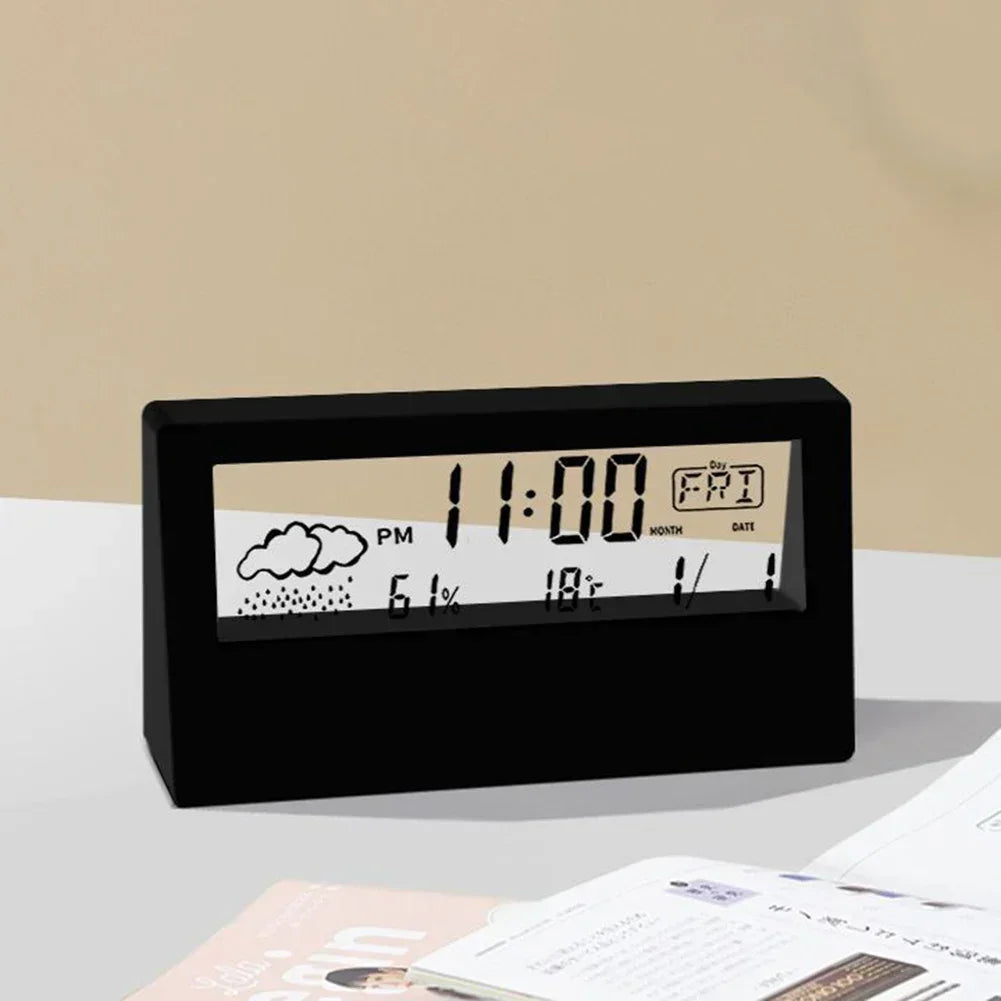 LED Thermometer Thermo-Hygrometer Multifunction Electronic Temperature Humidity Meter Weather Station For Home With Alarm Clock from PriceLows™