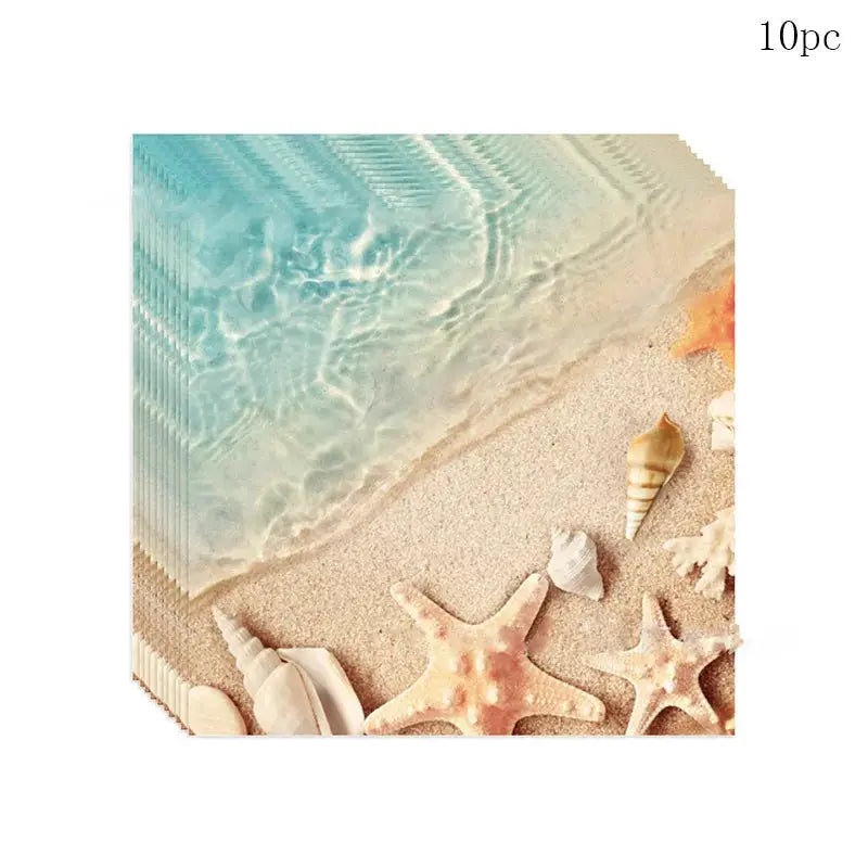 Wave Ripples Disposable Tableware | Sea Beach Theme | Paper Plates Cups