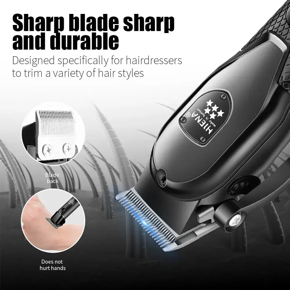 Hair Clipper Kit | Stainless Steel Blades | LCD Display