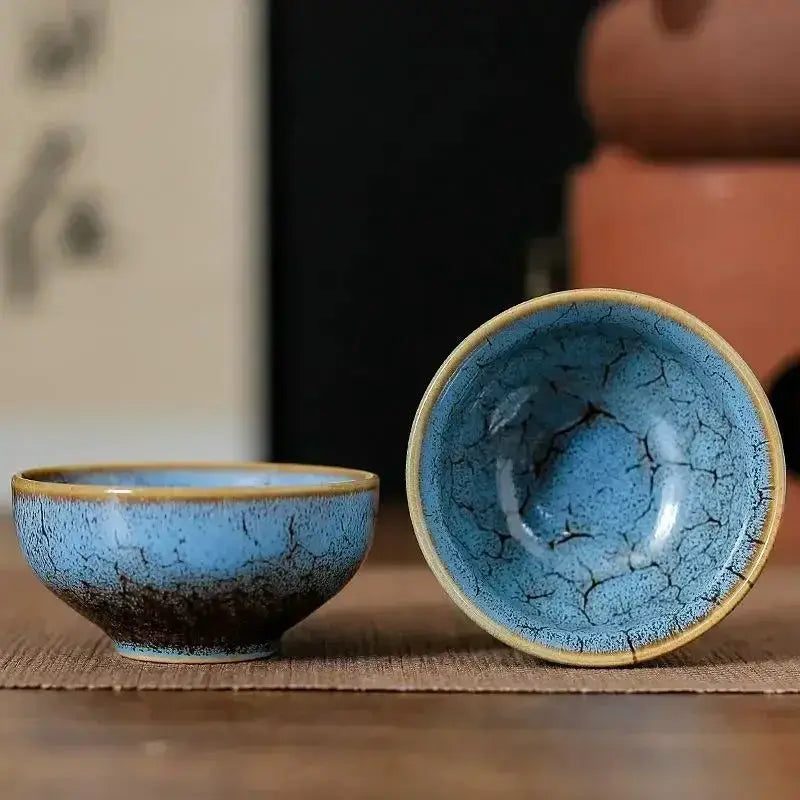 1pc Multicolor Kiln Fambe Porcelain Tea Cup Large Kung Fu Temmoku Glaze Ceramics Japanese Master Teacup Retro Single Tea Cups from PriceLows™