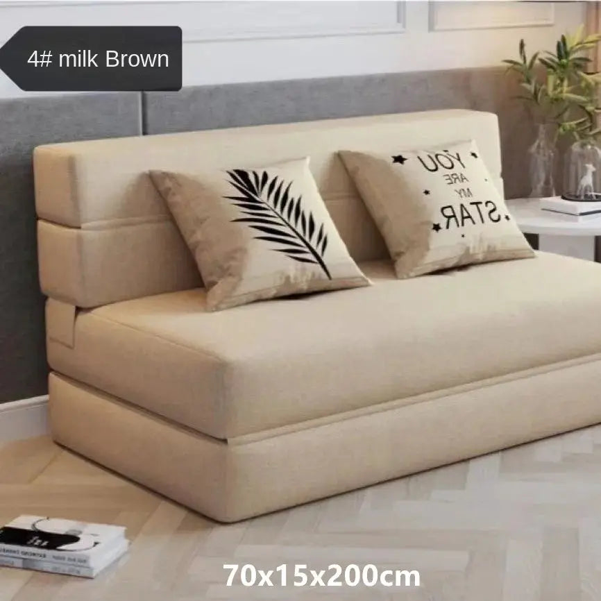 Folding sofa bed dual-purpose small apartment living room bedroom tatami rental house lazy sofa accompanying bed anti-fall pad from PriceLows™