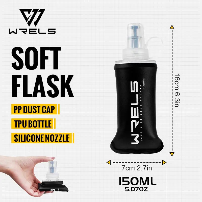 WRELS Water Bottle TPU Folding Soft Flask Outdoor Sport Water Bag Collapsible Water Bottle 500ml For Running Camping BPA Free from PriceLows™