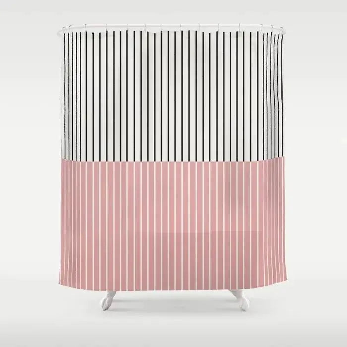 Simple Colorful Lines Modern Fashion Pattern Shower Curtain Home Decoration Creative Personalized Shower Curtains from PriceLows™