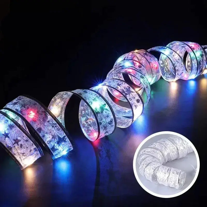 Indoor String Lights Battery Operated Christmas Ribbon with Lights Christmas Tree Accessories Decoration for Christmas New Year from PriceLows™