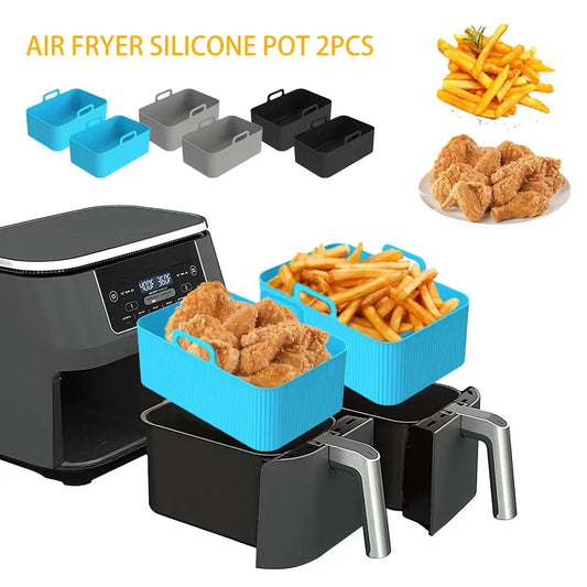 Air Fryer Silicone Liner | Ninja Dual Compatible | Food-Grade Silicone | 2 Pack