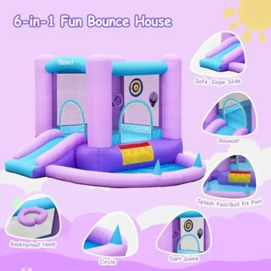 Inflatable Bounce House, Bounce Castle Slide for Indoor Outdoor, Toddler Baby Jumper Bouncer, Jumping Bouncy House with Blower, from PriceLows™