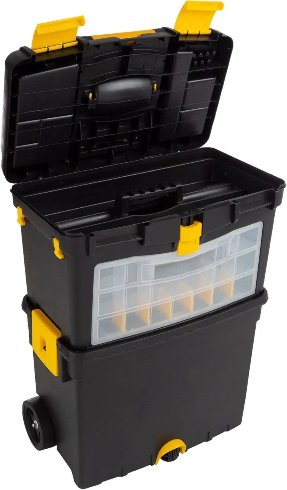 Rolling Tool Box with Wheels, Foldable Handle, Removable Top – Tool Storage Organizer from PriceLows™