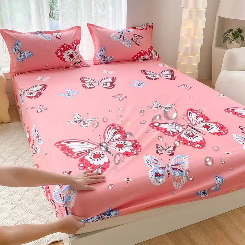 1pc Waterproof Fitted Bed Sheets Cartoon Style Single Bed Cover for Kids Queen/King sabanas cama matrimonial(without pillowcase) from PriceLows™