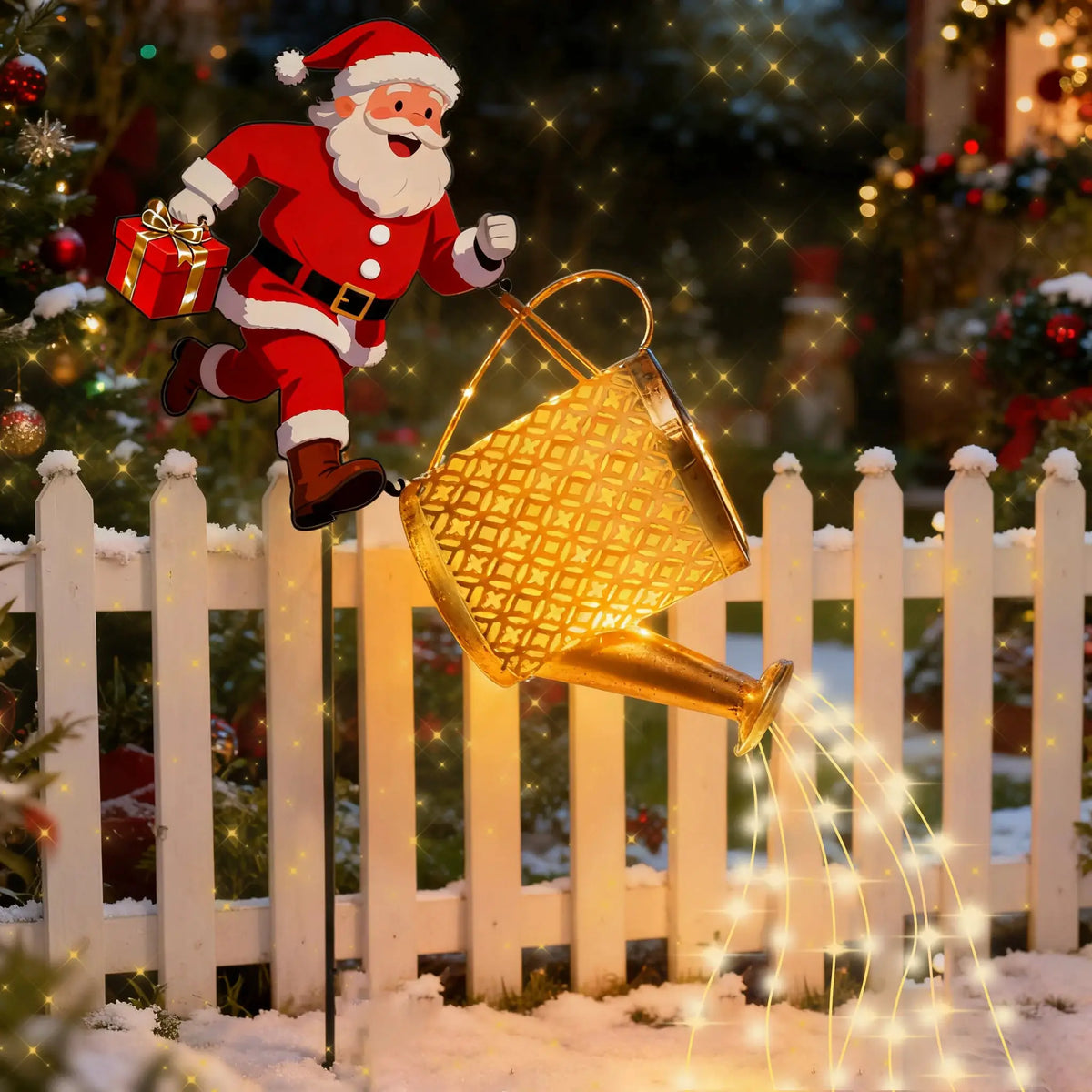 Solar Garden Light | Metal Santa Design | Iron Body | Christmas Edition