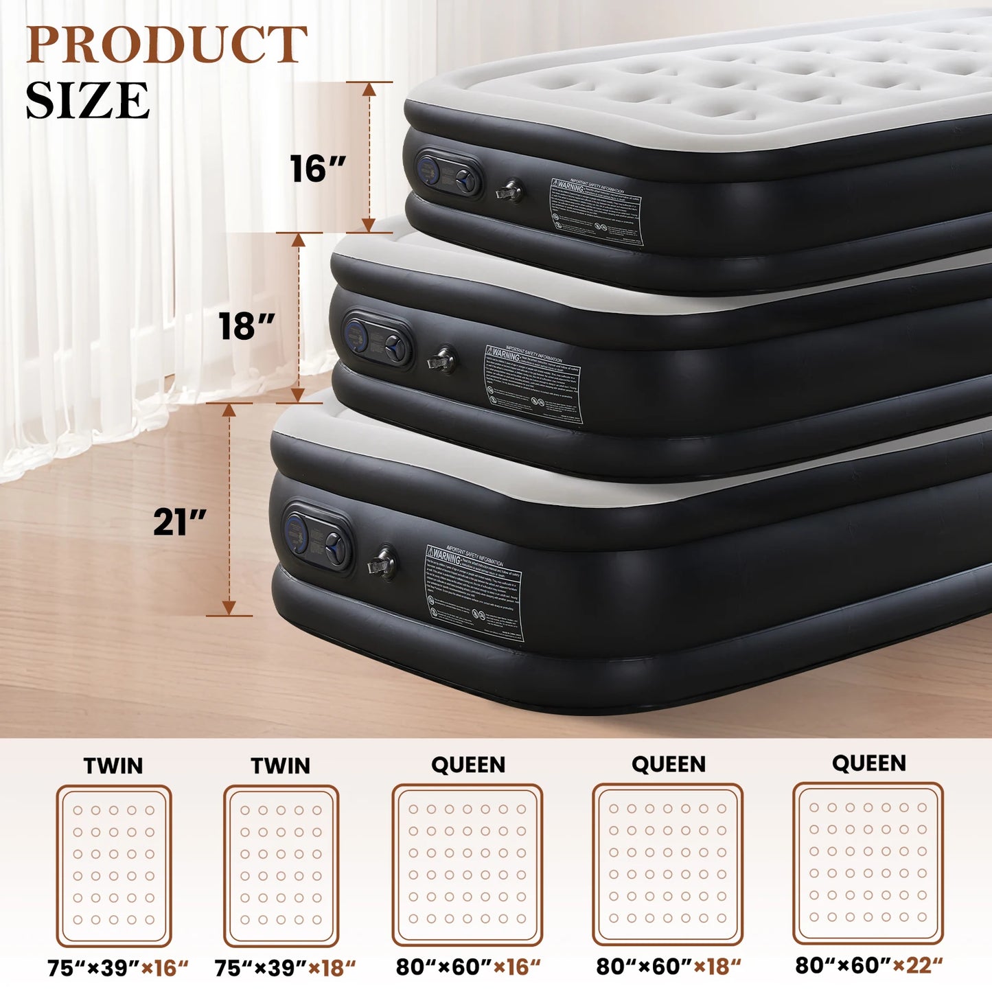 Air Mattress | Double Height | 660 Pound Weight Capacity | Twin Size