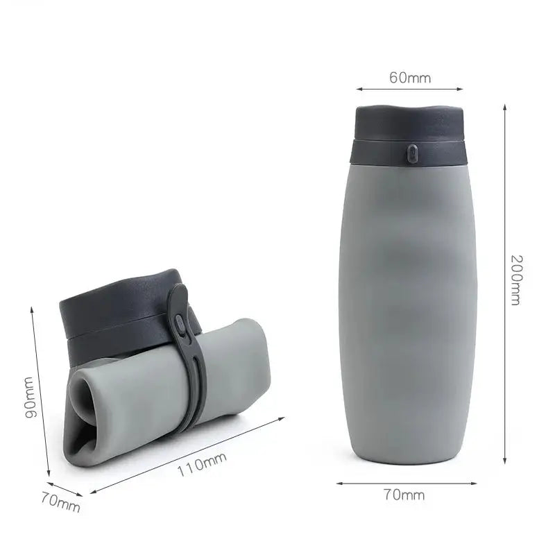 600ml Foldable Water Bottles Soft Flask Sports Drinking Water Bag Collapsible Portable Outdoor Running Camping Travel BPA Free from PriceLows™