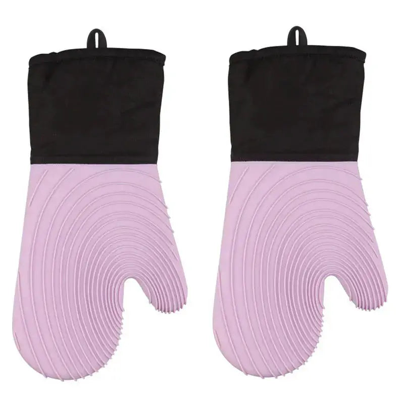 Silicone Oven Mitts | Slip Resistant | Waterproof, Soft Polyester Lining | Set