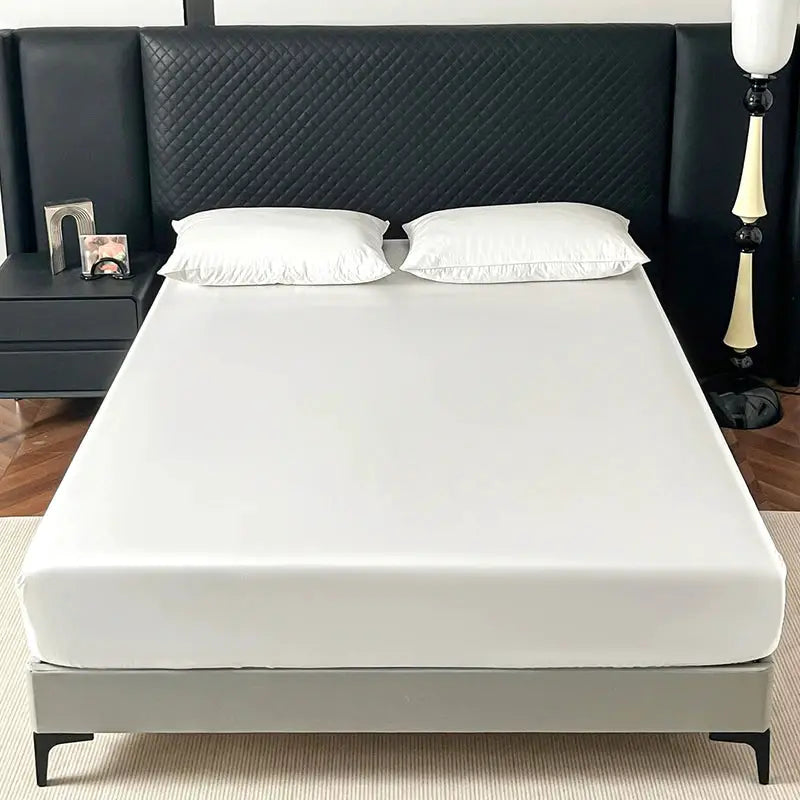 Satin Elastic Fitted Sheet Solid Mattress Cover 360 Band Bed Sheet for Single Double Couple King Queen Full Twin Bedsheet from PriceLows™