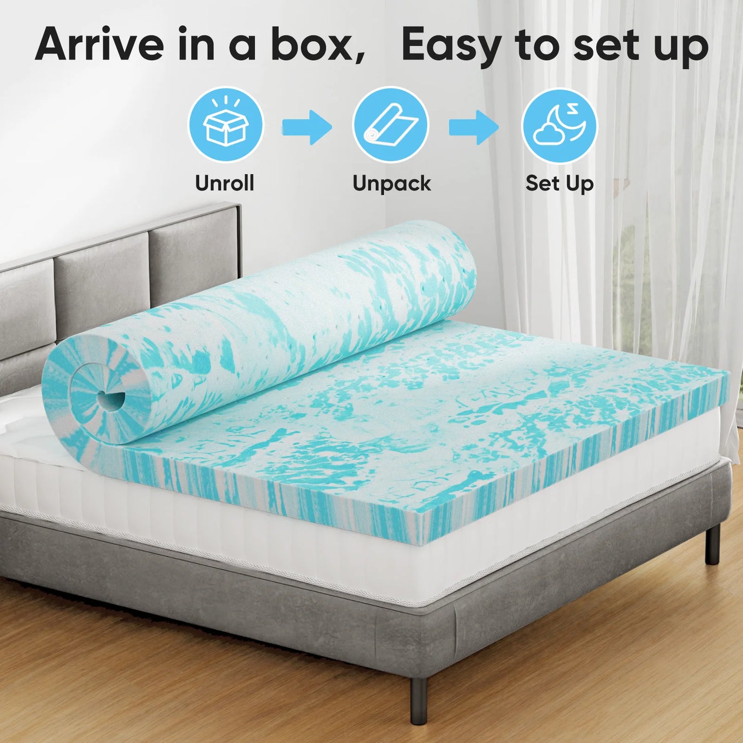 Memory Foam Mattress Topper | Gel Memory Foam | 2 To 3 Inch Thick | Full Size