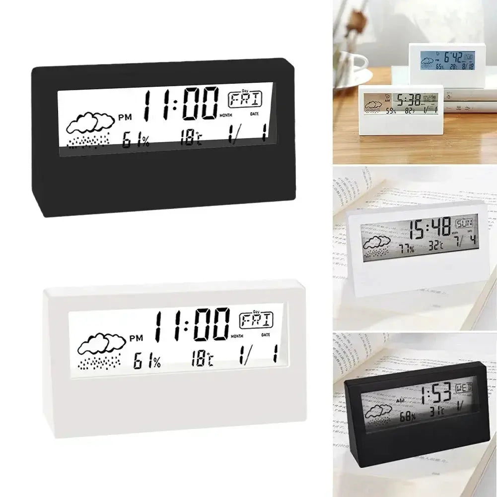 LED Thermometer Thermo-Hygrometer Multifunction Electronic Temperature Humidity Meter Weather Station For Home With Alarm Clock from PriceLows™