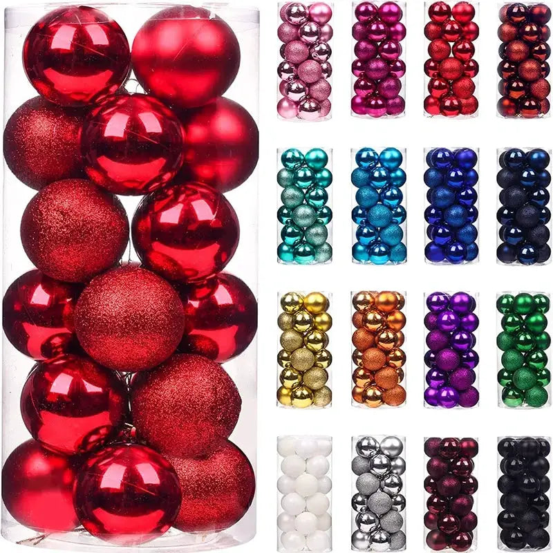 Christmas Tree Ornaments | Plastic Baubles | Indoor Decor | 24 Or 36 Pcs