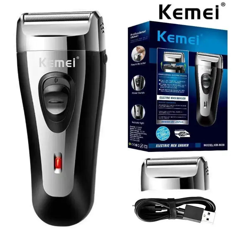 Foil Shaver For Men | USB Rechargeable | Stainless Steel Blade | KM-9038