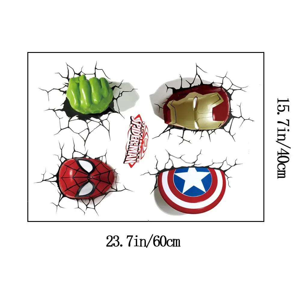 3D Avengers Wall Sticker | Size 40x60 cm | Colorful PVC | One Size