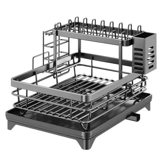 Stainless Steel Dish Drying Rack with Drainboard, Over Sink Plate Organizer for Kitchen Storage from PriceLows™