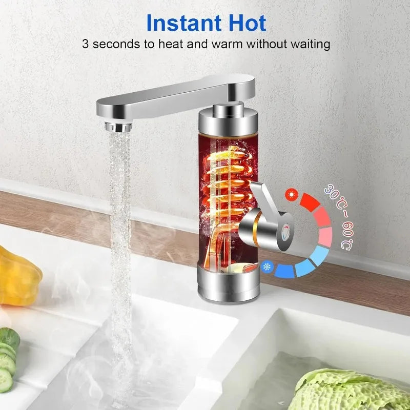 Electric Hot Water Tap | 3000W | LCD Display | 360 Degree Mixer