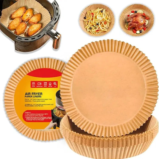 Air Fryer Paper Liners | Oil Proof | Heat Resistant | 8 Inch Fits 5-8 Qt