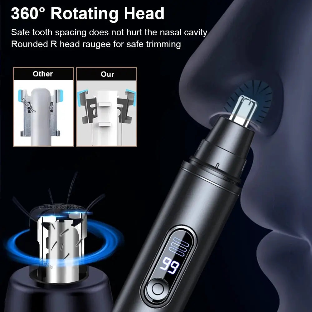 Nose Hair Trimmer for Men Rechargeable Mini Pocket Nose Ear Eyebrow Trimmer 360 Rotating Painless Nose Hair Remover for Men's from PriceLows™