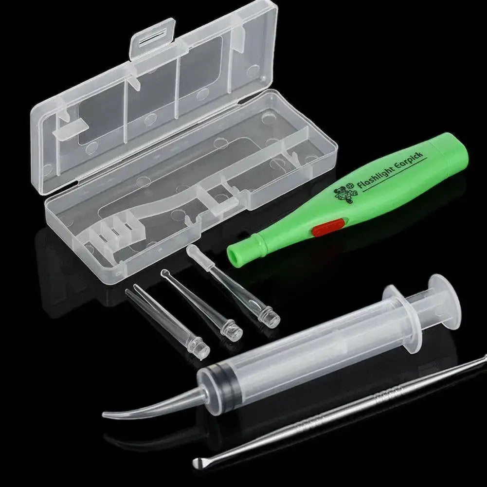 1Set LED Remover Tool Light Ear pick Steel Ear wax Cleaner Remover 3 Tips Irrigator Clean Ear Care Wax Cleaning Tools from PriceLows™