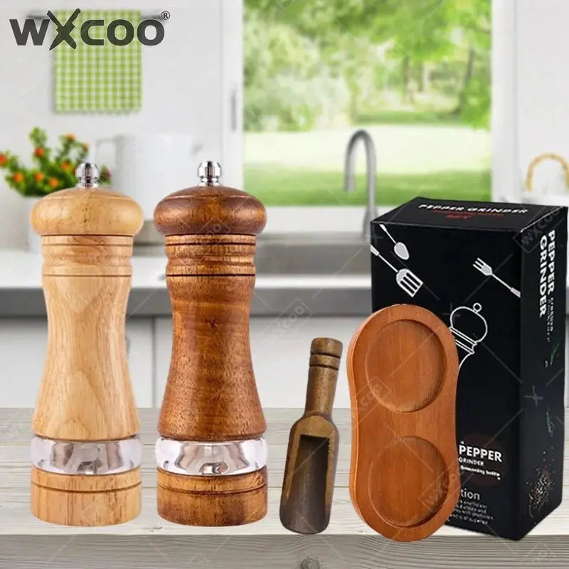 Pepper Grinder | 6-Inch Body | Adjustable Ceramic Mills | Salt Pepper Set