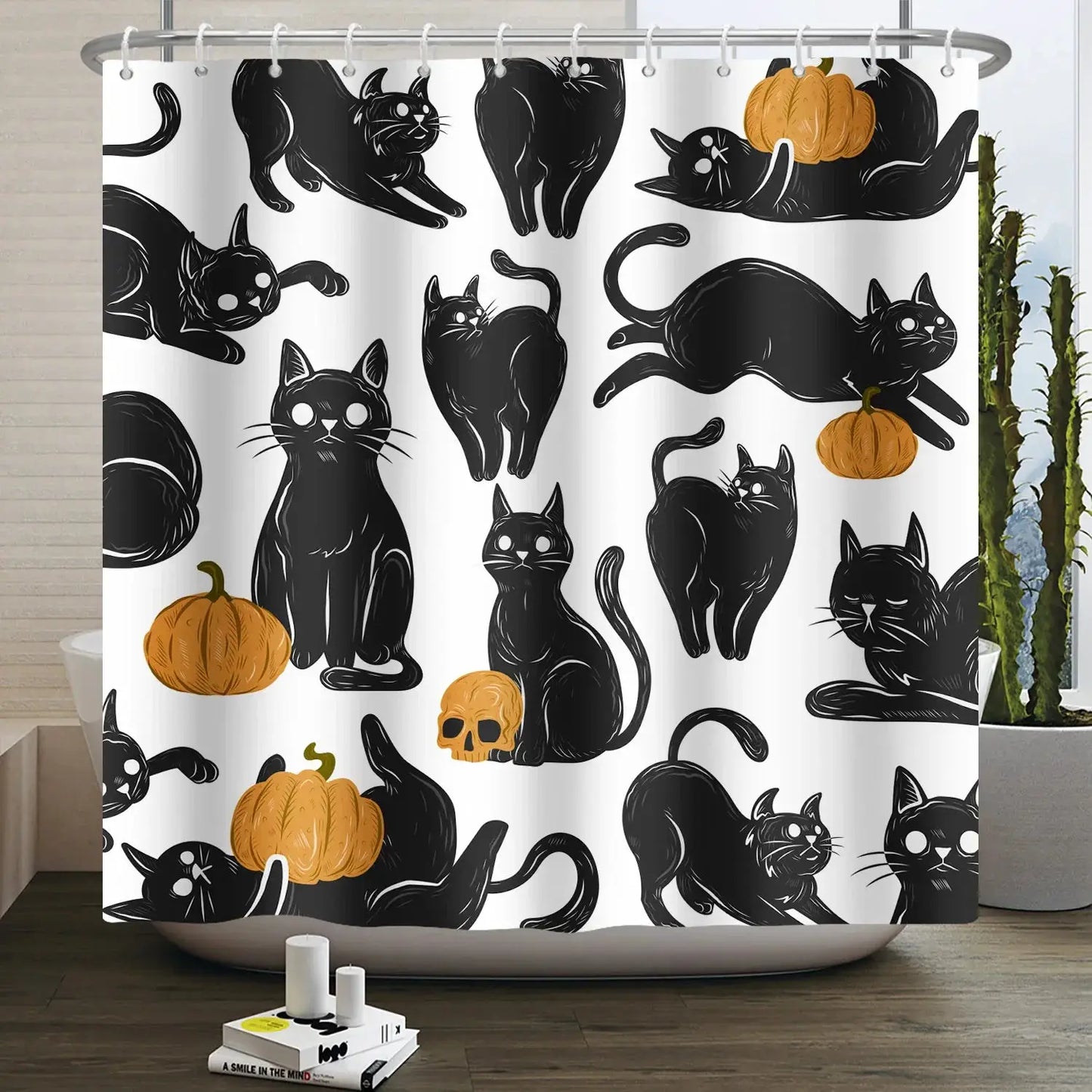 Cartoon Cat Shower Curtain Funny Animal Cute Cat Dog Kids Print Waterproof Bath Bathroom Shower Curtains Decoration with Hooks from PriceLows™