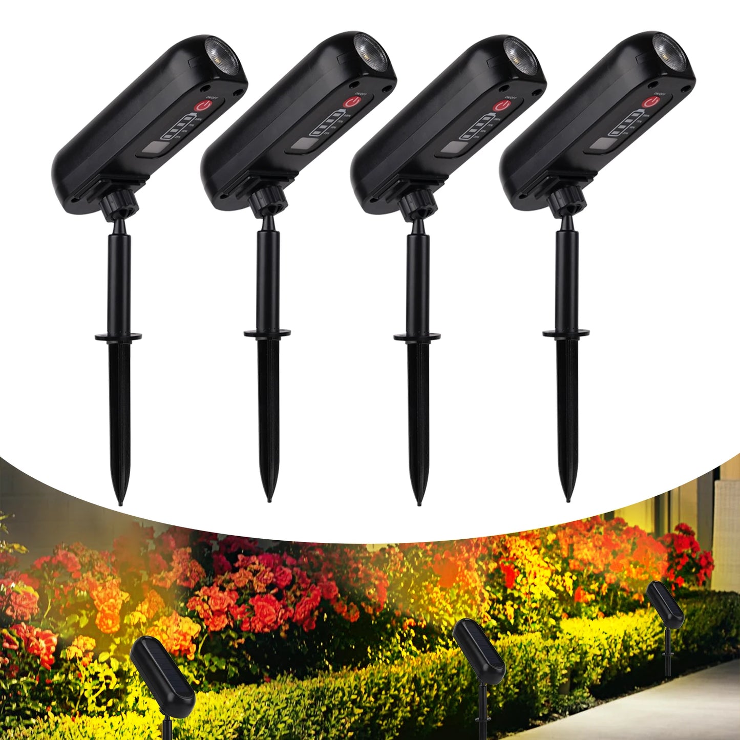 4PCS Solar LED Light Outdoor Solar Wall Light IP65 Green Garden Light Solar Spotlights Solar Uplights for Trees Pathway Yard from PriceLows™