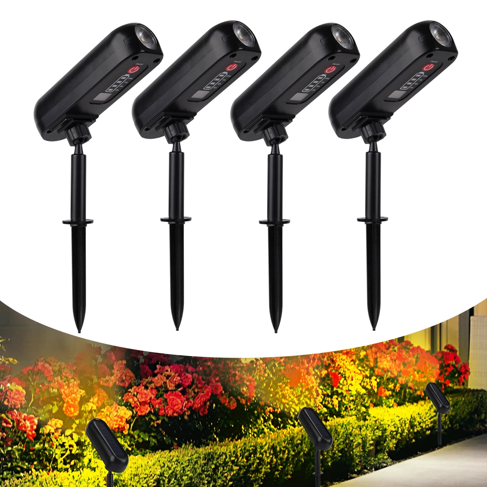 4PCS Solar LED Light Outdoor Solar Wall Light IP65 Green Garden Light Solar Spotlights Solar Uplights for Trees Pathway Yard from PriceLows™