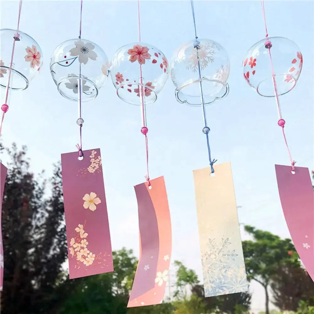 1Pcs Creative Wind Bell Japan Wind Chimes Handmade Glass Furin Spa Japanese Room Decor Garden Pendant Kitchen Office Home Decor from PriceLows™