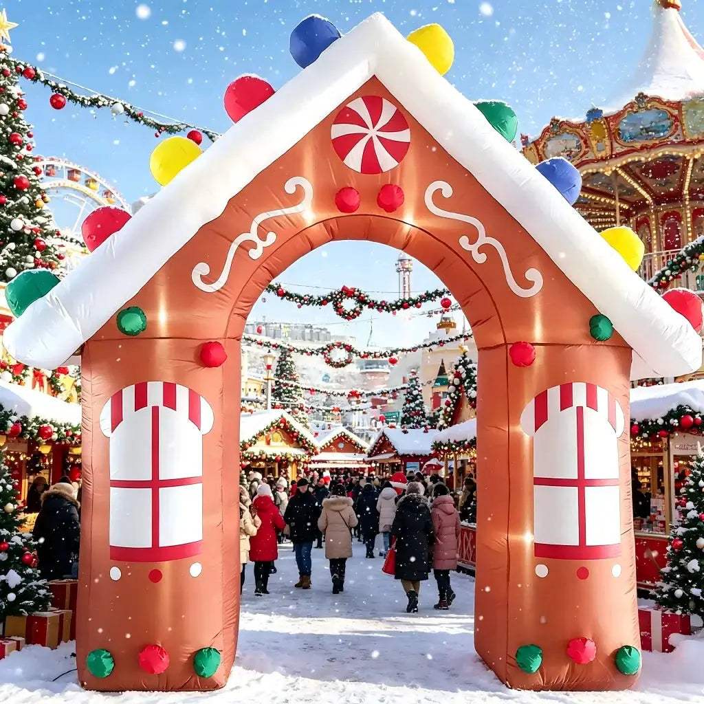 Gingerbread Christmas Arch | 10 Ft | Built In Led | Outdoor Ready
