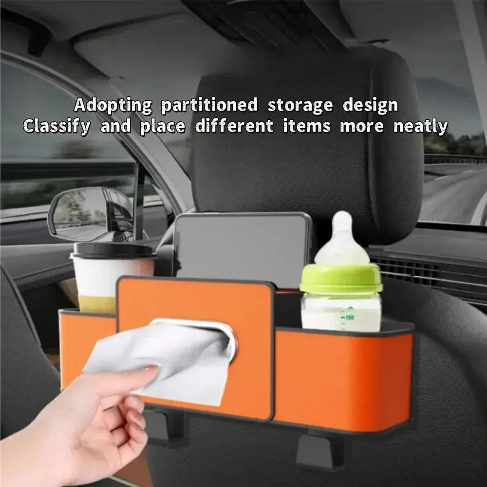 Car Seat Back Storage Box Multi-Functional Vehicle Mounted Tissue Box Rear Seat Storage Cup Holder Hook Automobile Accessories from PriceLows™