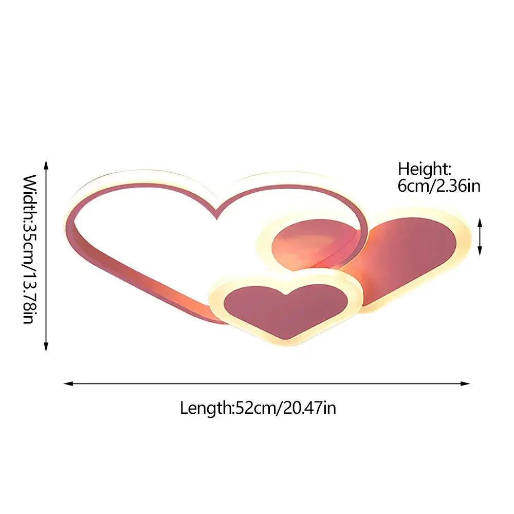 Heart-Shaped LED Ceiling Lamp with Remote Control 36W 3040LM 3000-6000K Adjustable Color Temperature for Bedroom Living Room from PriceLows™