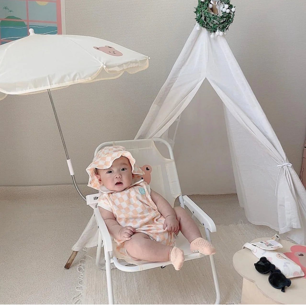 Children's Outdoor Beach Chair | Umbrella Included | Portable Folding | Colors