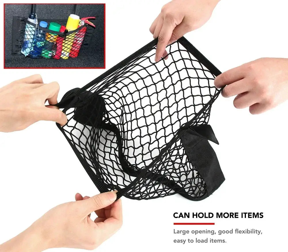 Car Back Rear Trunk Storage Net Seat Elastic String Net Magic Sticker Mesh Storage Bag Interior storage network from PriceLows™