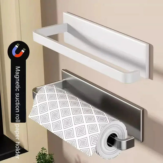 Kitchen paper holder, wall-mounted refrigerator magnetic paper towel holder, side cabinet for storing items, non-drilling fresh from PriceLows™