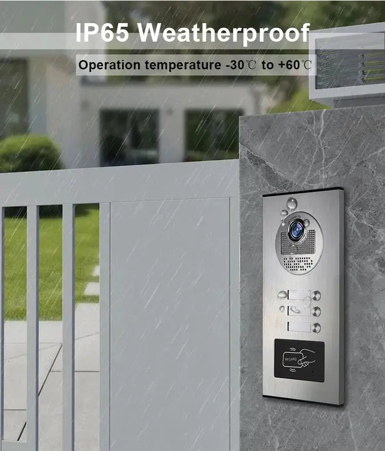 Video Intercom Set | 7Inch Color Display | 3Unit Wired Kit | Apartment